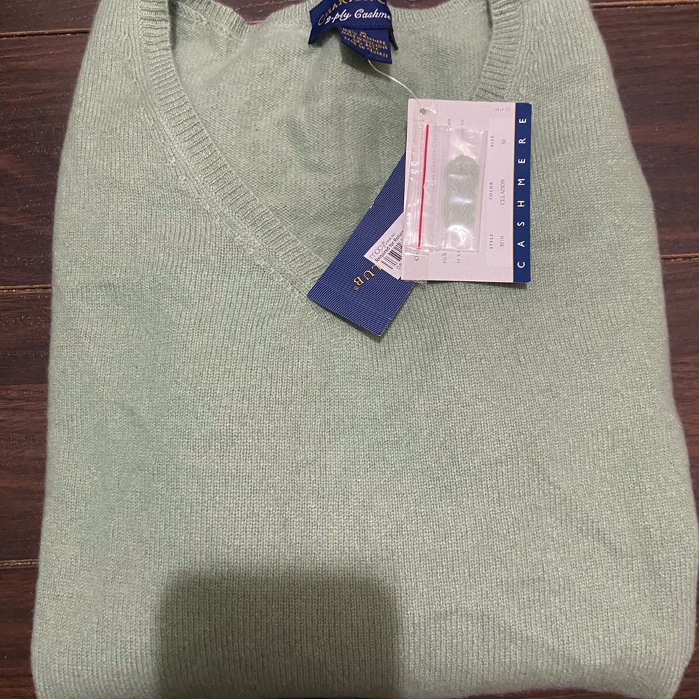 Charter Club Cashmere Green Women's Long-Sleeve Crewneck Sweater Sz: M